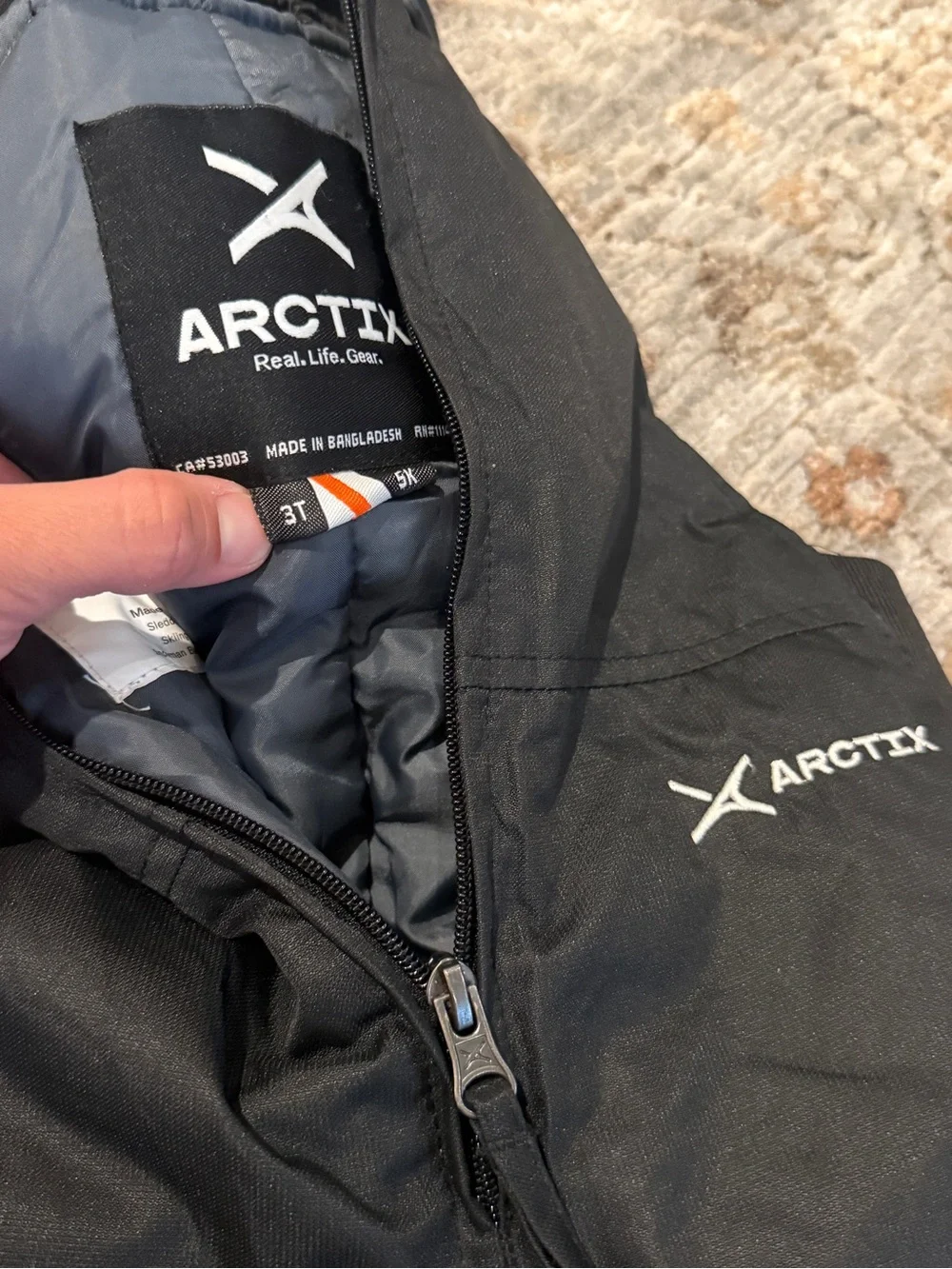 Arctix Kids Black Snow Overalls with Adjustable Straps